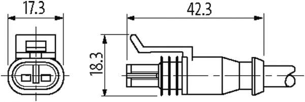 Ventilstecker SuperSeal Bu 2-pol. freies Ltg.-ende