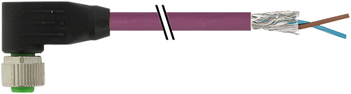 M12Bu.90°geschirmt b-cod,freies Ltg-ende,Profibus