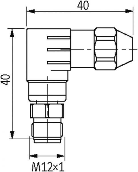 MOSA M12 St. 90° selbstanschl. Schneidklemme V2A