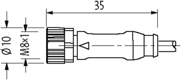 M8 St. 90° / M8 Bu. 0° A-kod. geschirmt