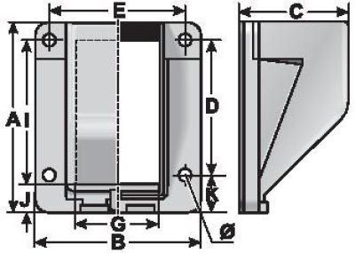 KFW/X M25/21 Kunststoff-Flanschwinkel, für Murrflex EWX, drehbar,schwarz