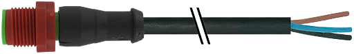 M12 230V St. 0° freies Ltg.-ende 3p.C-Cod.