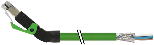 RJ45 St. 45° oben freies Ltg-ende geschirmt