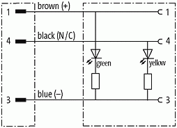 M8 male 0° / M8 female 90° LED