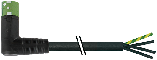 MQ15-X-Power Bu. 90°rechts, freies Ltg.-ende