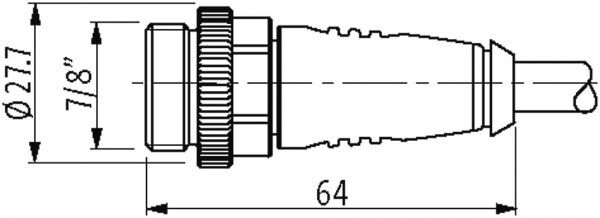 7/8" St. 0° freies Ltg.-ende