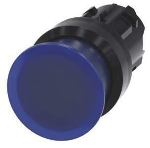 Pilzdrucktaster, beleuchtet, 22mm, rund, blau, 30mm