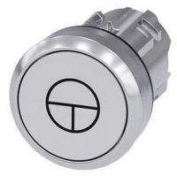 Drucktaster, 22mm, rund, weiß, mit Symbol: Tippbetrieb 3SU1050-0AB60-0AB0