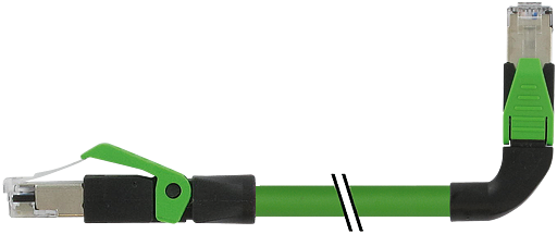 RJ45 St. 0° / RJ45 St. 90° links geschirmt