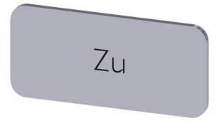 Bezeichnungsschild 12,5x27mm, Schild silber, Beschriftung: Zu