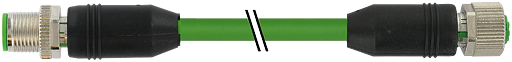 M12 St. 0° / M12 Bu. 0° geschirmt Ethernet