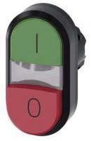 Doppeldrucktaster, beleuchtet, 22mm, rund, grün: I, rot: O 3SU1001-3BB42-0AK0