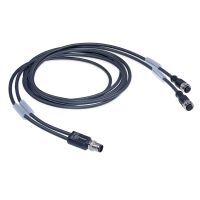 Y Verteiler M12 mit Kabelabgang (2x 2m), A-kodiert 