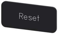 Bezeichnungsschild 12,5x27mm, Schild schwarz, Beschriftung: Reset 3SU1900-0AC16-0DU0