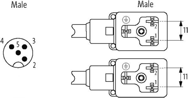 M12 Y-Verteiler auf MSUD Ventilst. BF BI 11mm