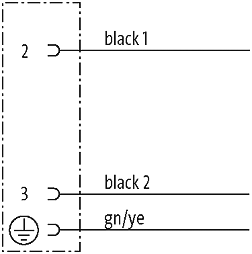 M12 Bu.ger mit freiem Leitungsende 3p.Dual-Keyway