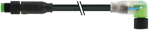 M8 St. 0° / M8 Bu. 90° A-kod. LED