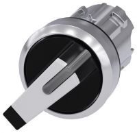 Knebelschalter, beleuchtbar, 22mm, rund, Metall, Hochglanz, weiß 3SU1052-2FF60-0AA0