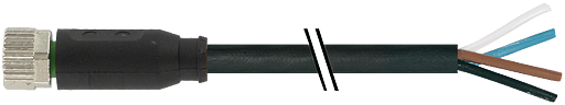 M8 Bu. 0° freies Ltg.-ende Ethercat Power