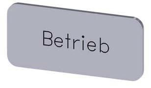 Bezeichnungsschild 12,5x27mm, Schild silber, Beschriftung: Betrieb