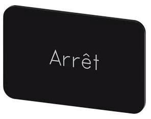 Bezeichnungsschild 17,5x27mm, Schild schwarz, Beschriftung: Arret