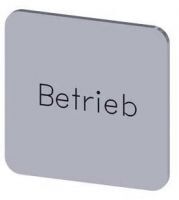 Bezeichnungsschild 22x22mm, Schild silber, Beschriftung: Betrieb 3SU1900-0AF81-0AP0