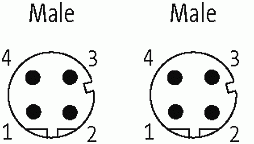 M12 male 0° / M12 male, 0°, shielded, Ethernet