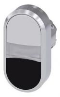 Doppeldrucktaster, 22mm, rund, weiß, schwarz 3SU1050-3AB61-0AA0