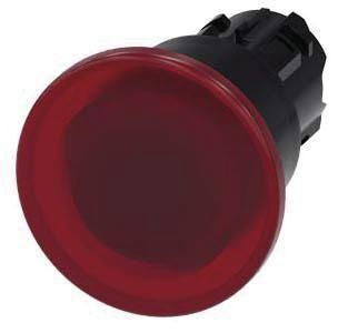 Pilzdrucktaster, beleuchtet, 22mm, rund, rot, 40mm