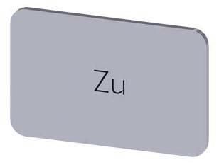 Bezeichnungsschild 17,5x27mm, Schild silber, Beschriftung: Zu