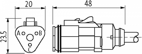 Ventilstecker MDC06-3s freies Ltg.-ende