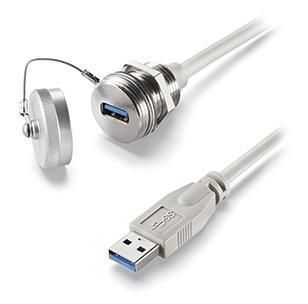 1-Port-USB-Schnittstelle für FULLY ENCLOSED HMI Geräte L=USB Kabel: 0,5m