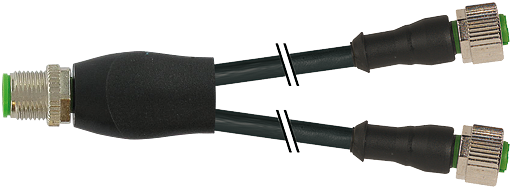 M12 Y-Verteiler auf M12 Bu. 0°