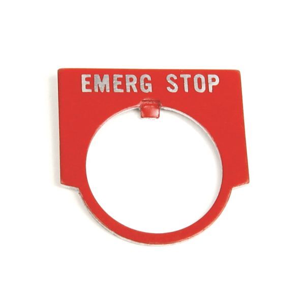 22mm 800MR EMERG. STOP Legend Plate