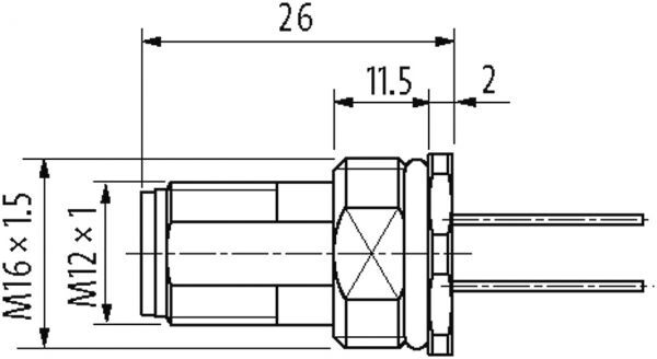 M12 Flanschstecker A-cod. Hinterwandmontage