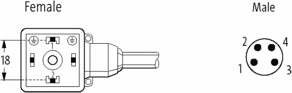 M8 St. 90° A-kod./ MSUD Ventilst. A-18mm