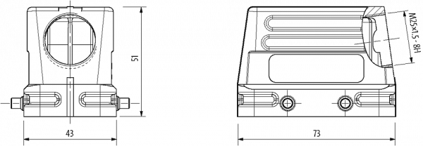 B10 Tüllengehäuse niedrige Bauform IP67