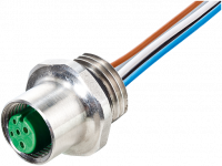 : M12 Flanschbuchse A-cod. : M12 Flanschbuchse A-cod. Vorderwandmontage F&B