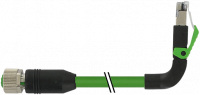 M12 Bu. 0° D-kod. / RJ45 90° oben geschirmt 7000-44637-7941500
