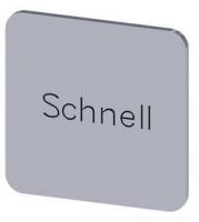 Bezeichnungsschild 22x22mm, Schild silber, Beschriftung: schnell 3SU1900-0AF81-0AM0