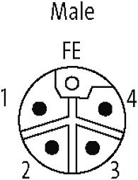 M12 Power L-kod. 5pol. St. 0° freies Ltg.-ende