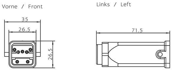 PROFIBUS ECOFAST Hybrid Plug 180 (ECOFAST CU), 2xCU, 4x1,5qmm CU Stiftein