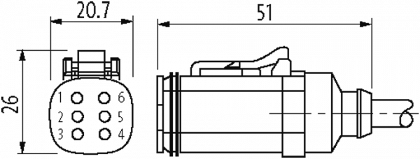 Ventilstecker MDC06-6s freies Ltg.-ende