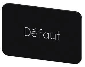 Bezeichnungsschild 17,5x27mm, Schild schwarz, Beschriftung: DEFAUT