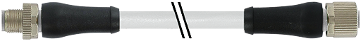 M12 Power L-kod. 5pol. St. 0° / Bu. 0°