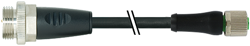 M12 Power L-kod. Bu. 0° / 7/8" St. 0°