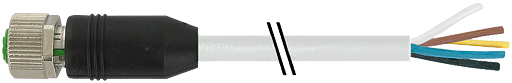 M12 Bu. 0° freies Ltg.-ende V4A