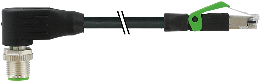 M12 St. 90°/ RJ45 0° geschirmt Ethernet