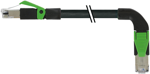 RJ45 St. 0°/ RJ45 St. 90°rechts, Ethernet