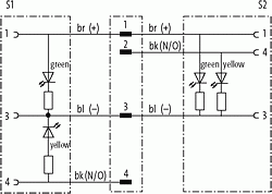 M12 Y-Vert. / M8 Bu. 90° LED